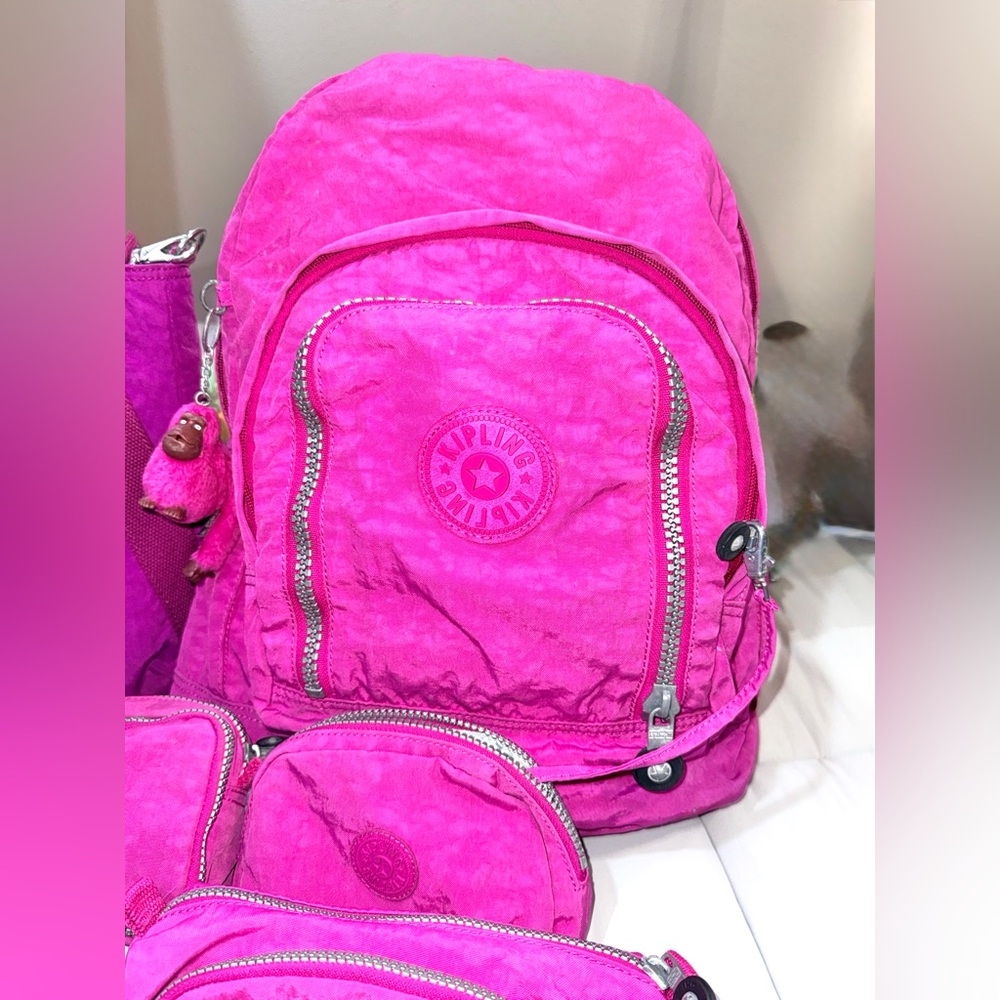 KIPLING Girl SET LOT Backpack Travel Bag Lunch Box Pencil Case School Supply - Picture 2 of 15